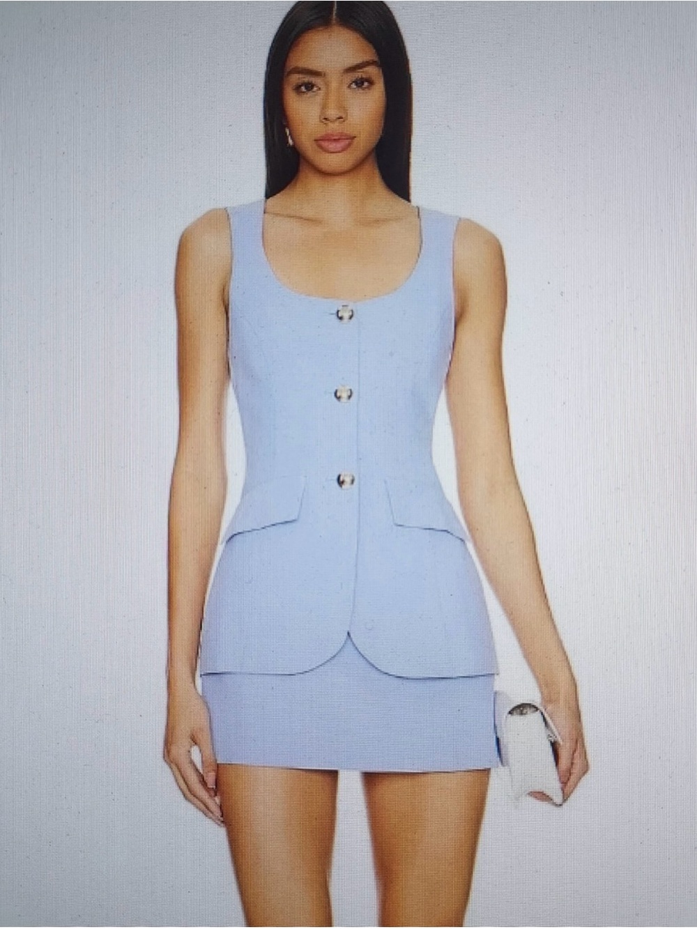 Amanda Uprichard Powder Blue Sleeveless One Piece Mini Skort Dress. L(fits med)